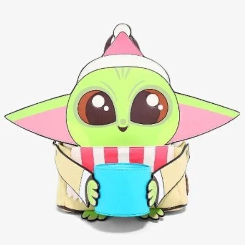 Loungefly Disney Star Wars The Mandalorian The Child with Mug Holiday Backpack‎